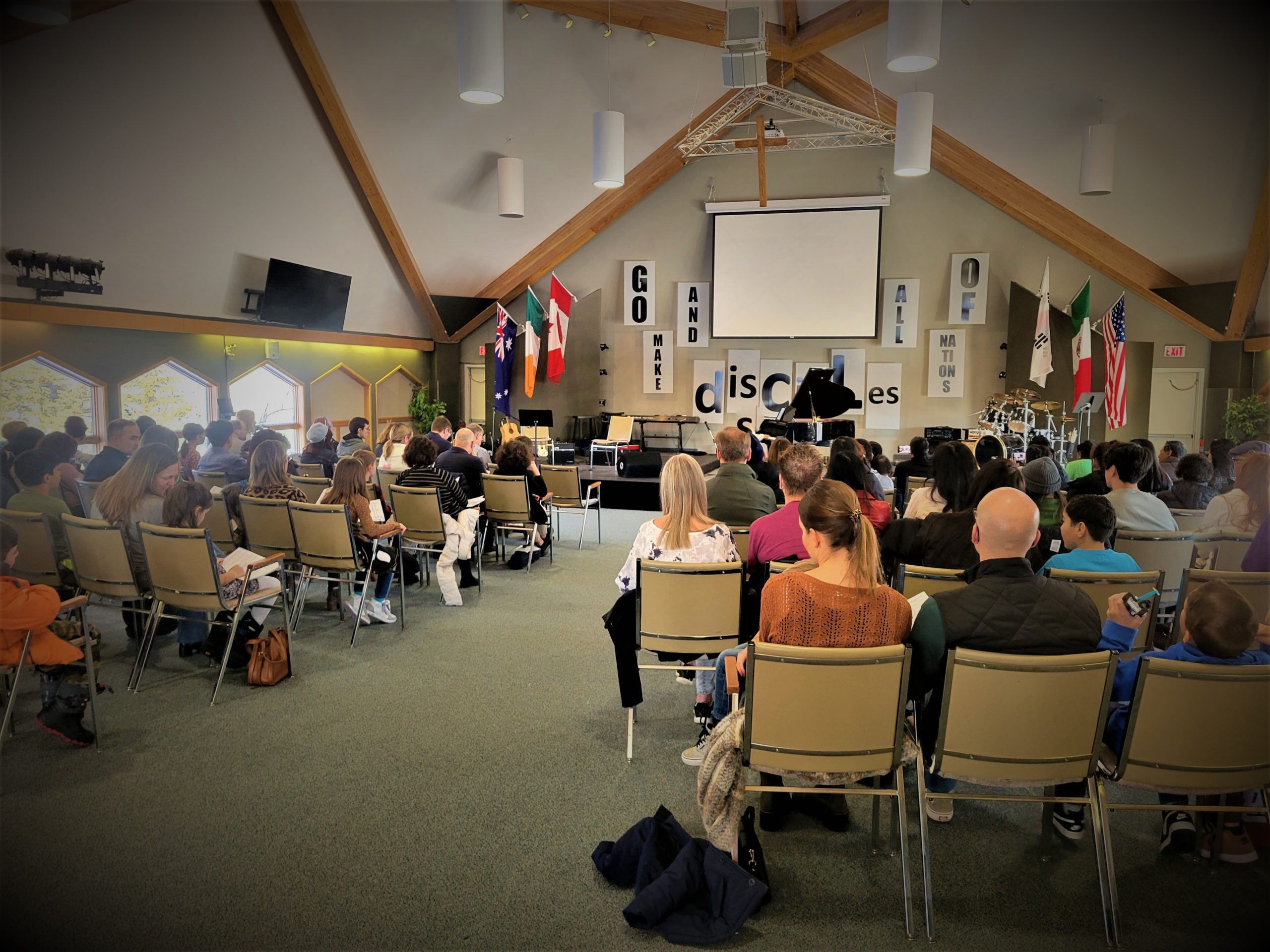 Families fill the hall for a Time Music Studios winter recital